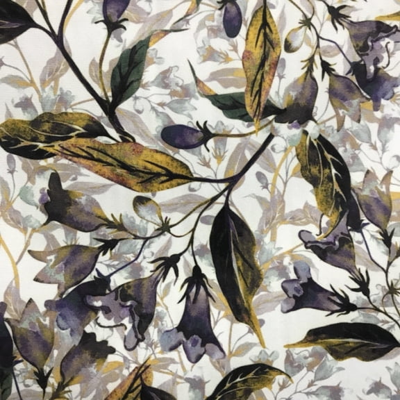 Decora Furnishings Soft Velvet Fabric Floral Design Digitally Printed Material for Upholstery, Window Treatments Cushion Dining Chair Craft Width 54 inches Fabric by The Yard - Orange with Blue