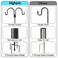 thumbnail image 5 of Double Shepherd Hooks for Outdoor,79 Inch Heavy Duty Bird Feeder Pole for Hanging Bird Feeder,Garden Hooks Plant Baskets,Garden Plant Hanger Stands with 5 Prong Base,Black Metal Garden Outdoor, 5 of 7