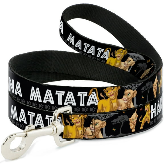 Disney Pet Leash, Dog Leash, Lion King Simba Nala Hakuna Matata, 4 Feet Long 1.0 Inch Wide