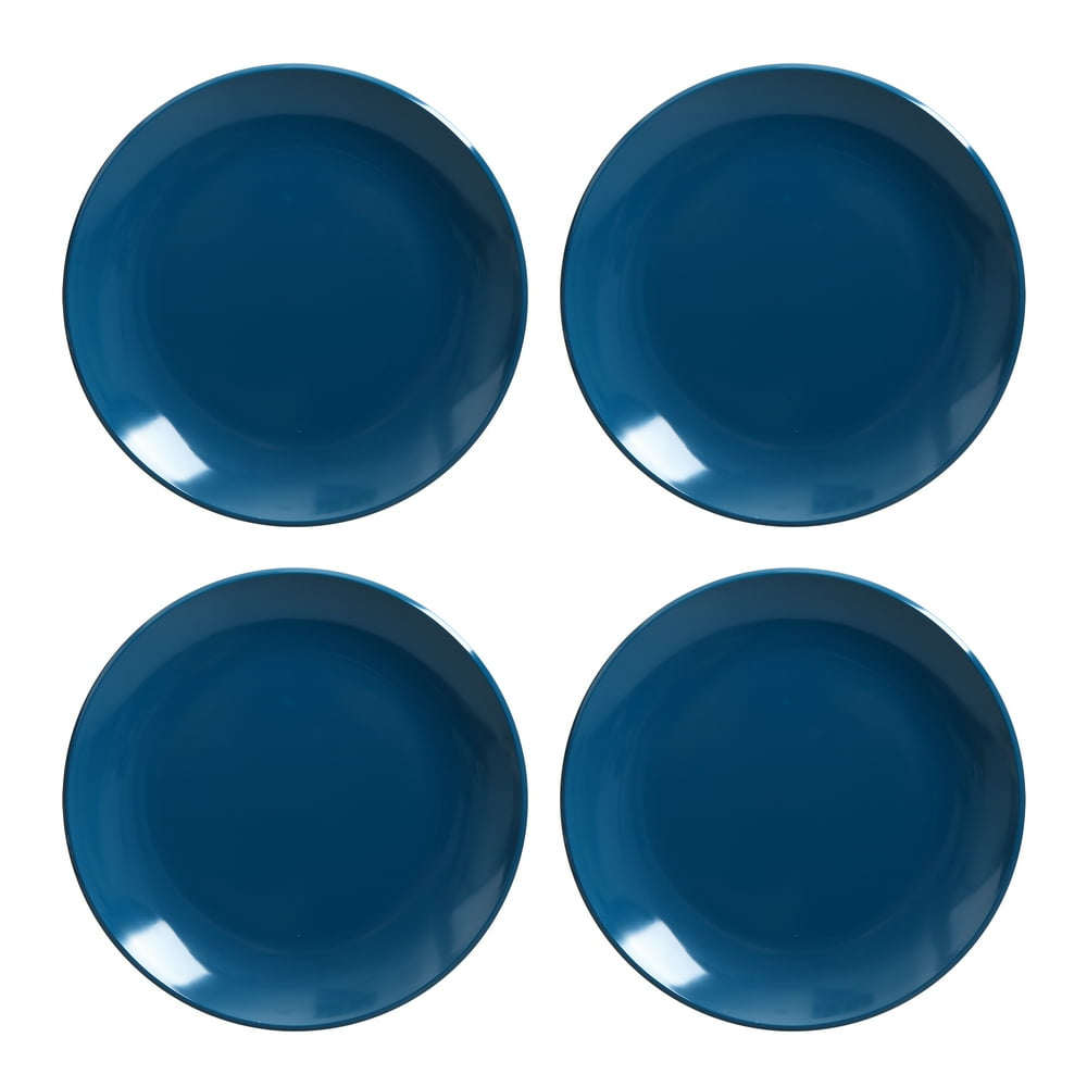 Mainstays Outdoor Melamine Blue Mix and Match Salad Plates, Set of 4