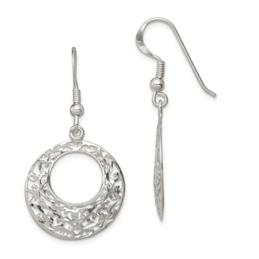 Boucles d'Oreilles en Argent Sterling avec Crochet en Forme de Diamant QE11992