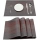 thumbnail image 1 of Juego de 4 manteles individuales para mesa de comedor, manteles individuales de vinilo tejido lavables, antideslizantes, resistentes al calor, fáciles de limpiar, 1 of 2