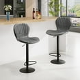 thumbnail image 6 of Bar Stools Set of 4,PU Leather Adjustable Swivel Barstools,Armless Hydraulic Counter Height Bar Stools with Backs and Footrest for Kitchen Island, 6 of 7