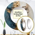 thumbnail image 3 of Designart "Meditating Woman In Gold And Blue Portrait" Woman Abstract Round Mirror Wall Decor Glam - Large Beige Round Bathroom Mirror - Round Mirror - 29" x 29", 3 of 6