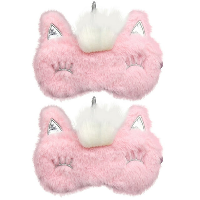 2Pcs Plush Eye Masks Sleeping Eye Covers Furry Sleep Masks Kids Eye Cover Sleeping Eye Covers