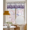thumbnail image 4 of Spring Lavender Kitchen Valances for Windows Farmhouse Linen Window Valance Curtain for Living Room Window Treatment Botanical Purple Floral Vintage Wood Grain Valance Rod Pocket Topper, 42 x 12 Inch, 4 of 6