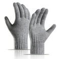 thumbnail image 2 of AWZXDE Winter Women Warm Screen Knit Gloves Soft Full Finger Elastic Comfortable Mittens for Cold Weather Grey,One Size, 2 of 7