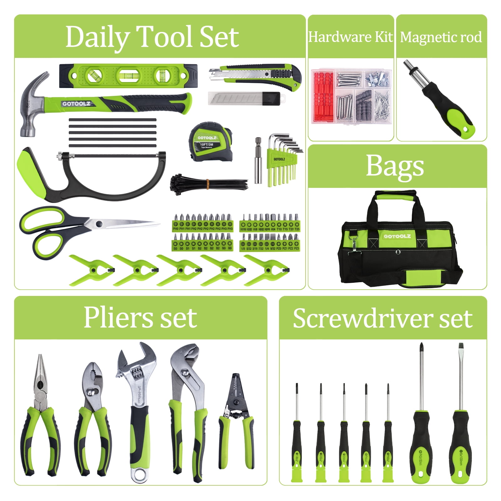 240-Piece Home Tool Set, General Household Repairing Tool Kit with Storage Bag, Basic Hand Tool Kit Set for Home Maintenance, DIY and Crafts