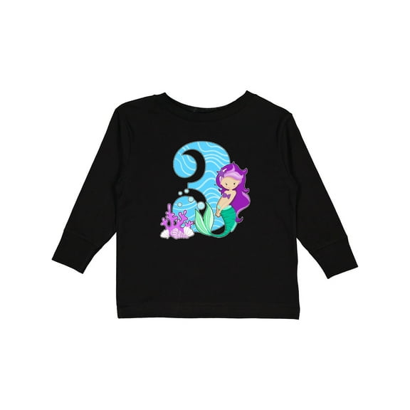 Inktastic Third Birthday Mermaid Girls Long Sleeve Toddler T-Shirt