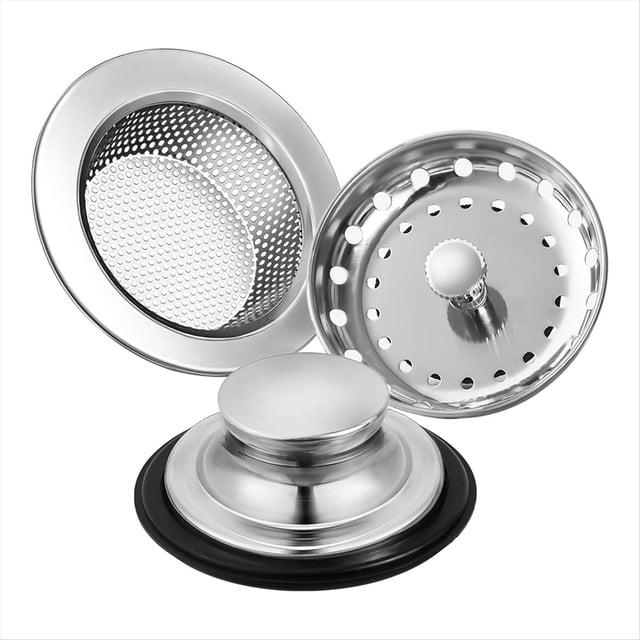 Juego de Tapón de Drenaje para de Cocina, Tapón Universal Antiobstrucción de Acero Inoxidable para Triturador de Basura de 3,5"