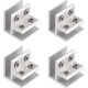 thumbnail image 1 of Abrazadera de vidrio, 4 piezas, ajustables a 90 grados, soporte de estante de vidrio de aleación de aluminio, conector para vidrio de 8-10 mm de espesor., 1 of 5