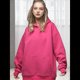 thumbnail image 5 of Sudadera Holgada de Larga con Capucha para Mujer, Estilo Informal, para Otoño e Invierno. Vino Tinto M, 5 of 8