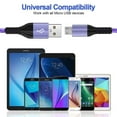 thumbnail image 4 of Micro USB Cable 6ft 4pack,USB A to Micro USB Cable Nylon Braided Phone Cables Adapter Micro USB Charging Cable USB Charger Cable Android Charging Cable Cords USB to USB Micro Cable 6ft,Purple, 4 of 6