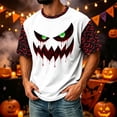 thumbnail image 5 of IAJDKMEK Men's Halloween Corduroy T-Shirt - Short Sleeve Round Neck Letter Print, Casual Shirts for Men, Lightweight Graphic Tee for Daily & Party,White 2XL, 5 of 8