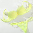 thumbnail image 3 of Conjunto de bragas y sujetador Sexy de realce con superficie de encaje en V profundo de algodón, Tanga con lazo a juego, ropa interior cómoda, conjunto de lencería íntima para mujer, 3 of 5