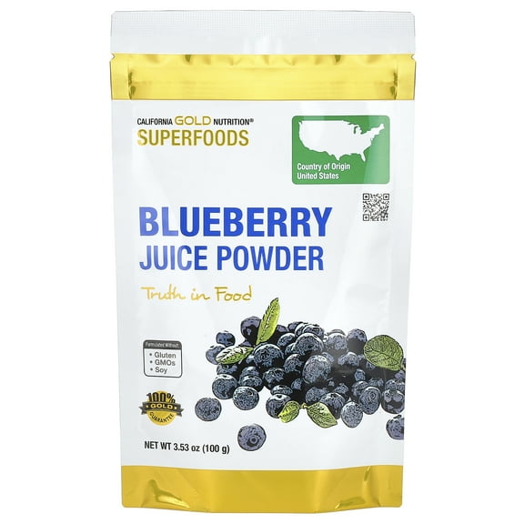 California Gold Nutrition, SUPERFOODS - Blueberry Juice Powder, 3.53 oz (100 g)