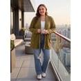 thumbnail image 4 of Cueply Women's Plus Size Open Front Cardigan Long Sleeve Ribbed Knit Lightweight Sweater Casual Outerwear with Pockets 1X-4X, 4 of 7