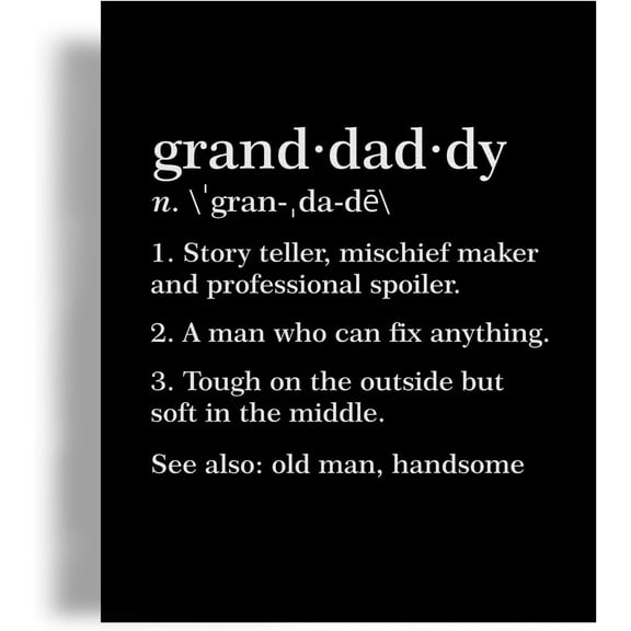 Granddaddy Gifts Wall Art - Grandpa Gifts from Grandchildren, Grandpa Birthday Gifts, Grandpa Gifts for Father''s Day Christmas, Framed 11x14