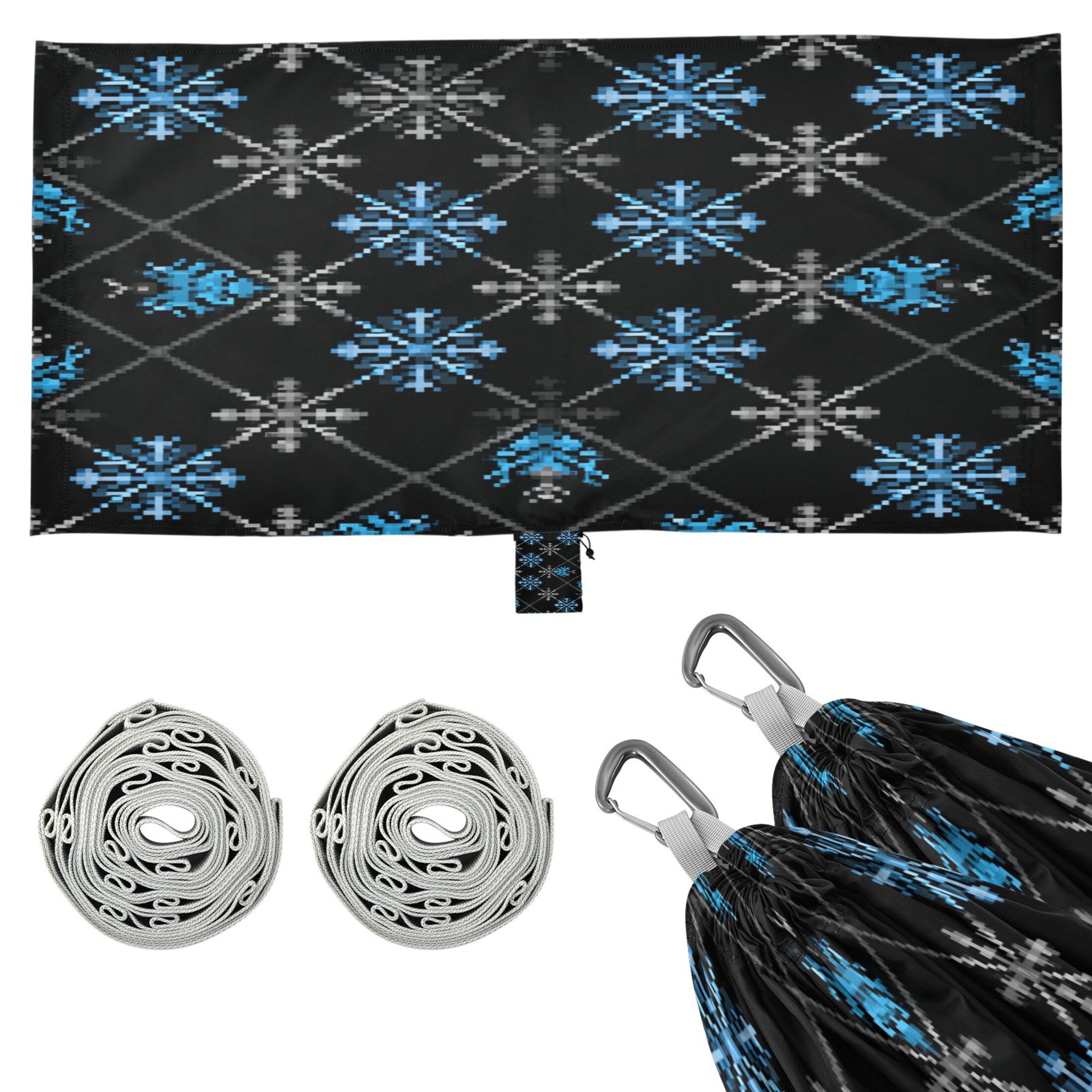 Hammock Camping Hammock Nylon Portable Hammock Travel Camping Hammock Beautiful Blue Snowflake