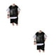 thumbnail image 3 of Qarigey De ropa deportiva de moda con letras, jersey holgado para niños, camiseta de manga corta, conjuntos de ropa, ropa de calle negra Negro ciento diez 2Conjunto, 3 of 6