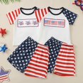 thumbnail image 5 of Futezty Toddler Boys Clothes Summer Outfit Sets, Toddler Boy Clothing Short Sleeve Shorts Little Boys Summer Set 4th of July Baby Boy Outfit Independence Day Print Boy Suit, 5 of 6