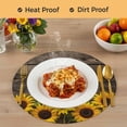 thumbnail image 4 of Yellow Sunflowers Round 13 Inch Placemats Set of 2, Farmhouse Brown Wooden Country Plants HeatResistant Non Slip Place Mats for Dining Table, Wipeable Braided Kitchen Table Mats for Housewarming, 4 of 9
