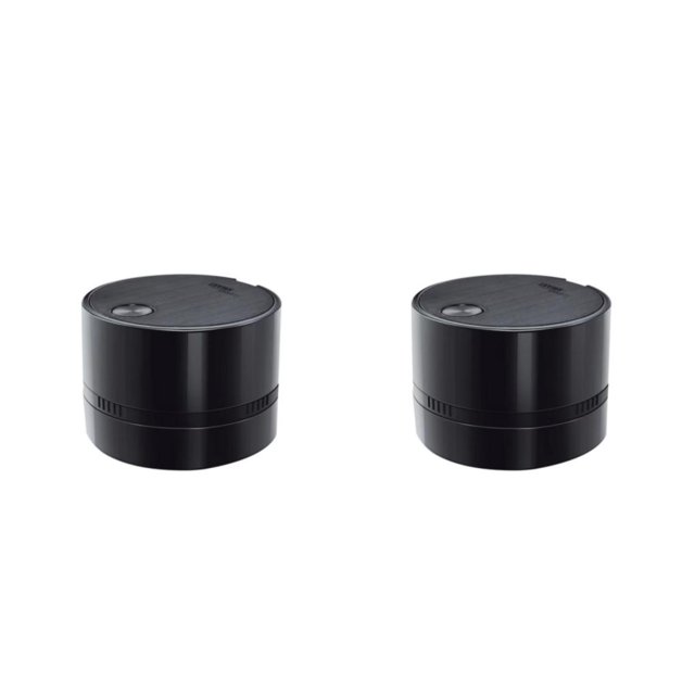 Bewildely Aspiradora de limpieza eléctrica ABS, Mini botón de mano de Color sólido, Control portátil, alimentado por , borrador, eliminador Negro 2Conjunto