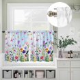 thumbnail image 2 of Spring Flower Butterfly Curtain Tier and Valance Set 3 Piece, Pastoral Colorful Floral Plant 3-inch Rod Pocket Window Tier Curtains Valance for Kitchen Living Room, 2 of 9