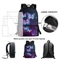 thumbnail image 6 of HUIACONG Galaxy Butterfly Backpack for Middle School Girls Large Capacity Ergonomic Padded Straps Wear‑Resistant for Kids Students 6‑18 Daily Use, 6 of 6