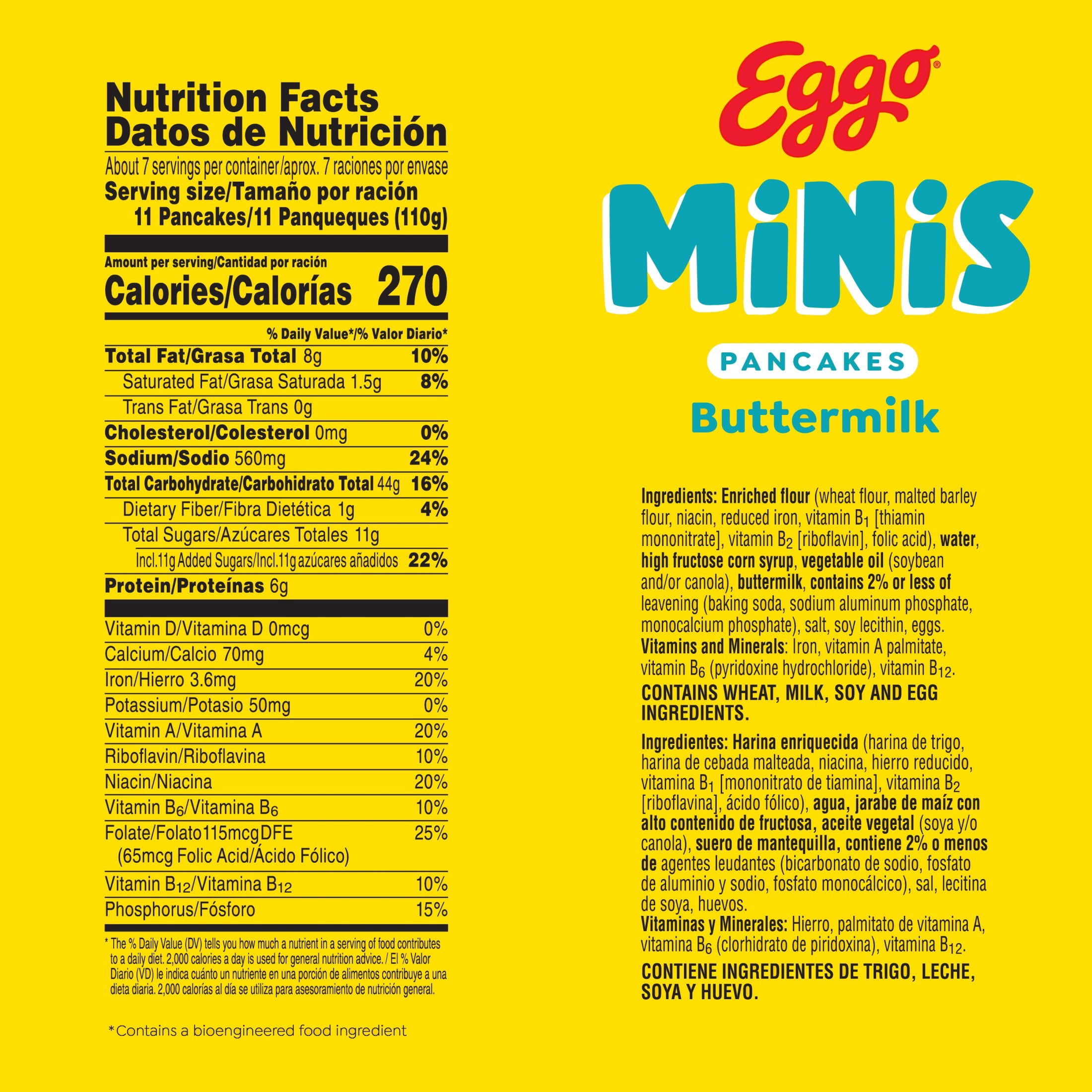 Eggo Minis Original Pancake Bites, Frozen Breakfast, 28.2 oz, 80 Count