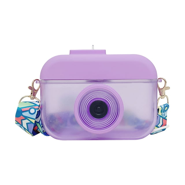 Taza De Paja Diseño De Cámara De Dibujos Animados Hervidor De Agua Con Aislamiento Térmico Con Correa Para El Hombro Recipiente De Agua Para Transporte De Hombro A Prueba De Fugas Para Niños Noticed HA027273-01
