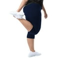 thumbnail image 5 of GXIPO Women's Plus Size Capri Leggings Compression High Waist Tummy Control Workout Pants Navy 4XL, 5 of 5