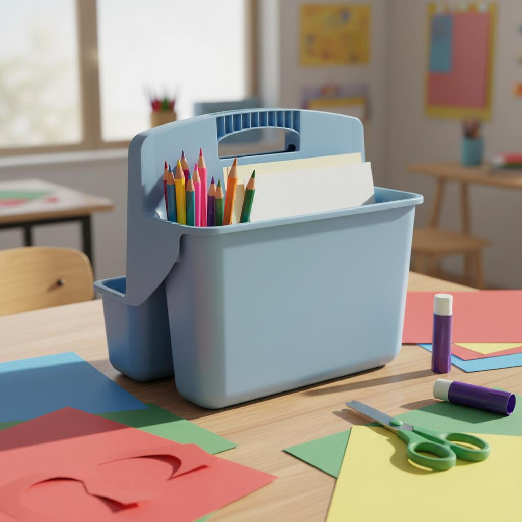 Pen+Gear Blue Plastic Supply Caddy Desktop Organizer