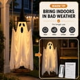 thumbnail image 5 of Halloween Swinging Ghost Outdoor Decoration, 8 FT Large Hanging Halloween Ghost Decoration with Detachable Witch Hat, LED Lights, Remote Control & Manual, Easy Assembly Yard Garden Patio Porch, 5 of 8