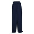 thumbnail image 5 of Dpytoraw Womens Baggy Utility Pants Summer High Waisted Wide Leg Cargo Pants With Pockets Navy, 5 of 5