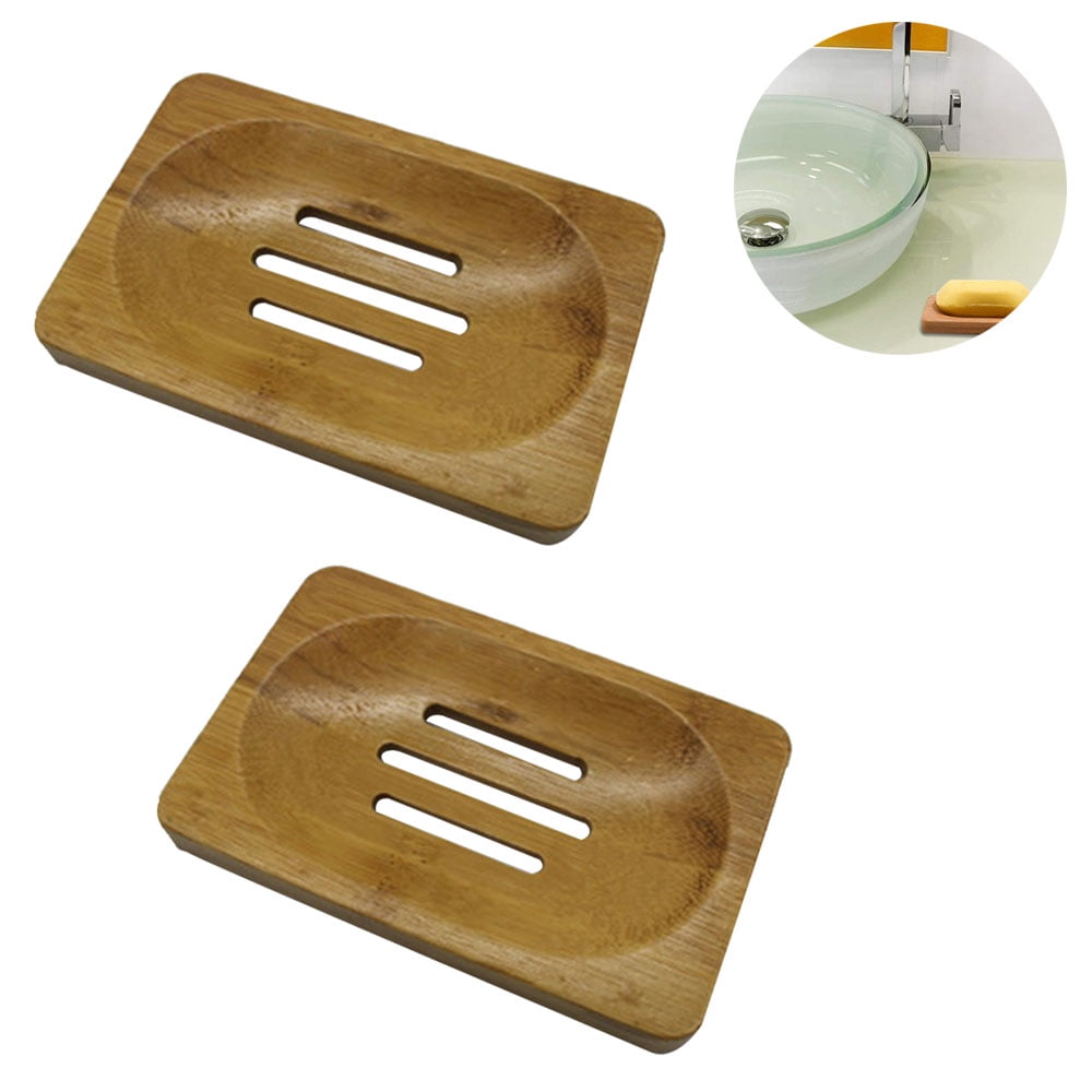 Bamboo Wood Soap Dish, Bar Holder For Shower Bathroom, Hygienic Box