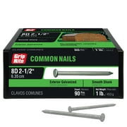 Grip-Rite #10-1/4 x 2-1/2 In. 8-Penny Hot-Galvanized Steel Common Nails 1Lb.
