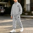 thumbnail image 2 of JOANKDMI 2 Piece Teen Boys Tracksuits Full Zip Long Sleeve Jacket and Jogger Pants Matching Sets Comfy Athletic Sweatsuits for Kids Casual Lounging Running Sports Everyday Wear Outfits, 2 of 5