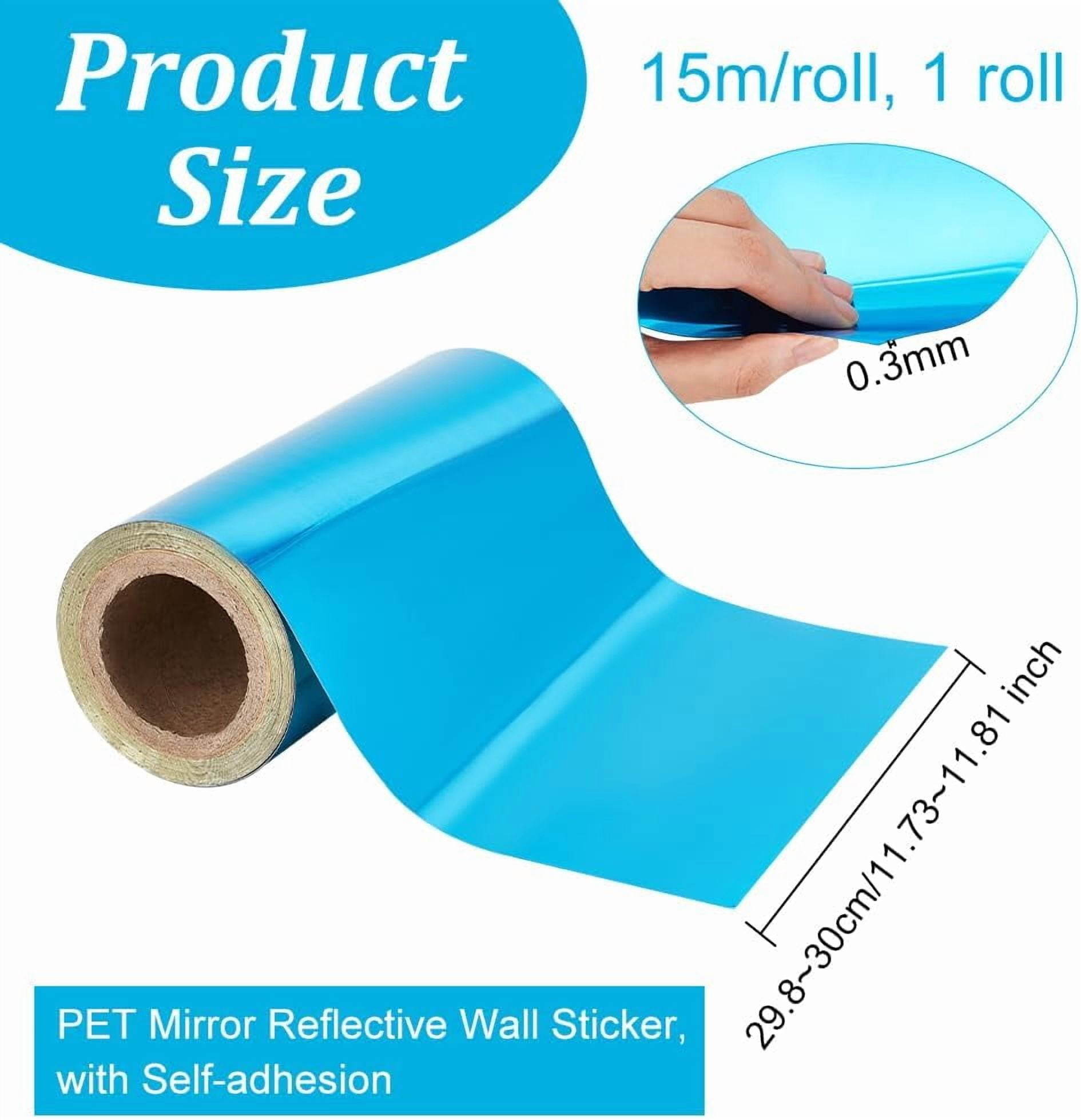 590x12 Inch Mirror Sticker Self Adhesive Mirror Wall Sticker Flexible Mirror Sheets Flexible Mirror Stickers PET Mirror Reflective Wall Sticker DIY
