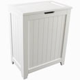 thumbnail image 1 of Redmon Contemporary Wooden Clothes Hamper for Bedroom and Laundry Room, White, 1 of 8