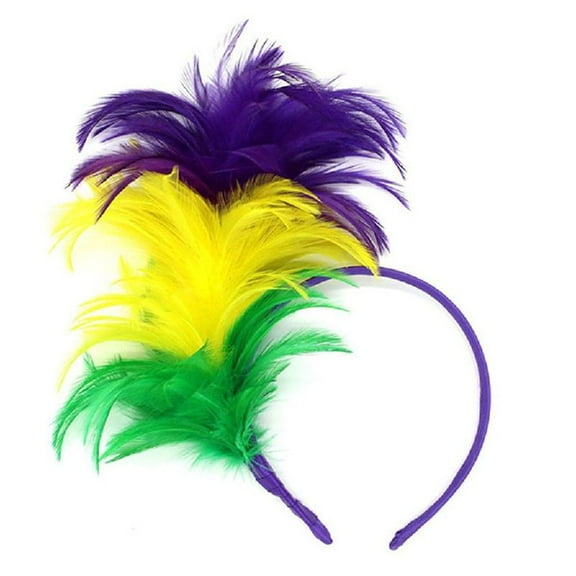 Yokua Mardi Gras Headdress Women Elegant Feather Headband Carnivals Headbands
