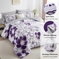 thumbnail image 3 of Davulos King Size Comforter Sets 7 Pieces Bed in a Bag Purple Floral Bed Set Soft Microfiber Complete Bedding Sets for Women Bedroom Decor, 3 of 8