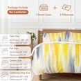 thumbnail image 6 of 3 Piece Yellow Gray White Duvet Cover Set Full Size, Microfiber Comforter/Quilt Cover with Corner Ties and 2 Pillowcases, Farmhouse Gradient Abstract Art All Season Soft Bedding with Zipper Closure, 6 of 8