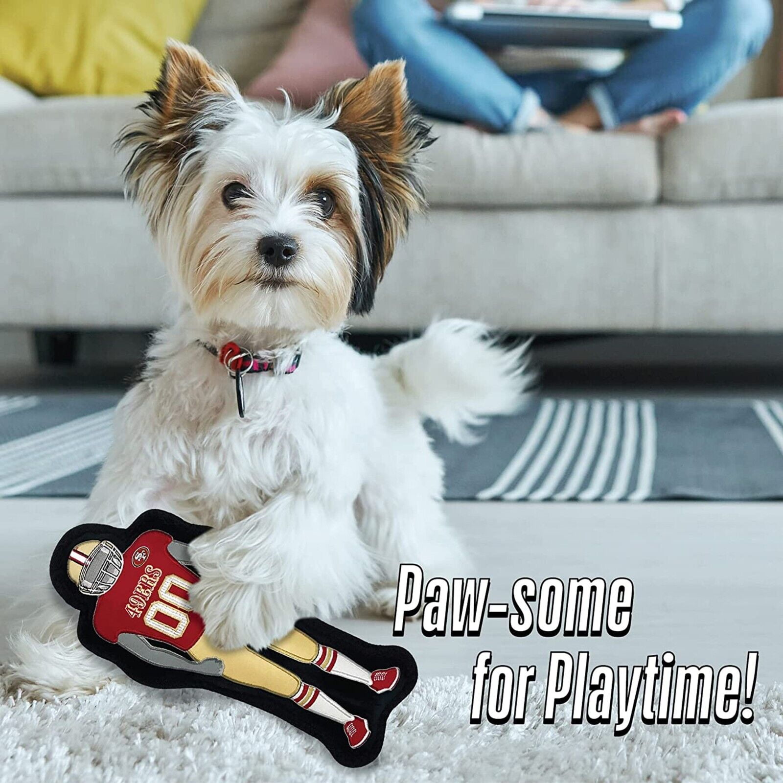 NFL San Francisco 49ers Athletes Player Pet Dog Toy Premium Quality with Built-in Squeaker Chew Toy