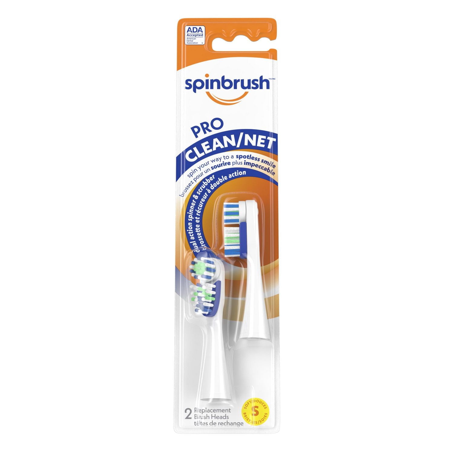 Spinbrush PRO CLEAN Replacement Brush Heads Soft