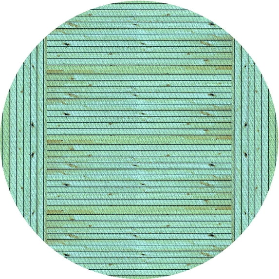 Ahgly Company Machine Washable Indoor Round Transitional Medium Sea Green Area Rugs, 8' Round