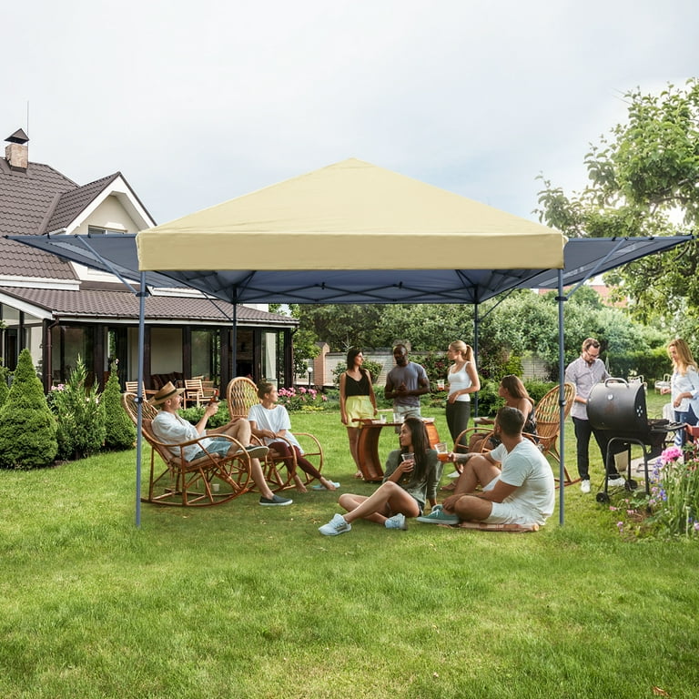 MASTERCANOPY 10' x 10' Pop-up Gazebo Canopy Tent with Double Awnings,