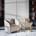 thumbnail image 3 of Michael Amini Lisbon Chenille Accent Chair - Opal/Gold, 3 of 16