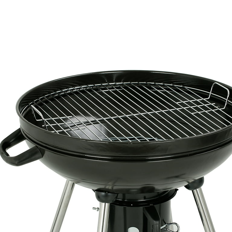 22 in. Charcoal Grill Round With Wheels - Outdoor Barbecue Grill