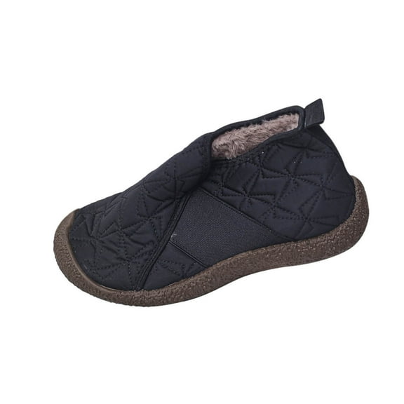 Black Ladies Round Toe Slip On High Top Shoes For Casual Winter Wear